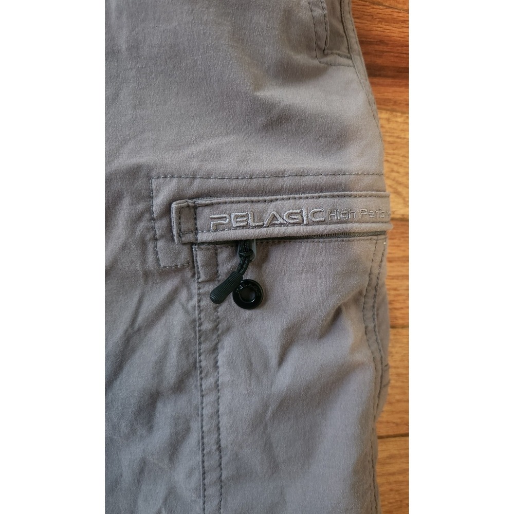 (2) Pelagic Shorts Mens 34 Gray Blue Traverse Hybrid Performance Fishing Cargo - Picture 4 of 6